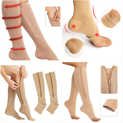 Chaussettes de compression à fermeture éclair