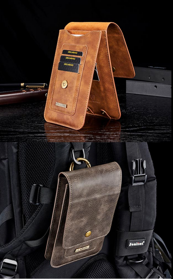 2025 -Pochette de ceinture 100% cuir avec porte-clés