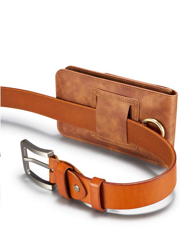 2025 -Pochette de ceinture 100% cuir avec porte-clés