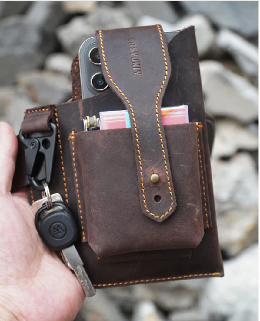 TobbinGear Étui Téléphone Portable Cuir Avec Clip Ceinture - Support Universel IPhone Et Smartphones